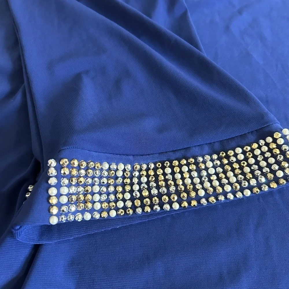ANTHONY Originals Elegant Blue Mini Dress with Rhinestone Accents Long Sleeve 3X - Picture 7 of 11